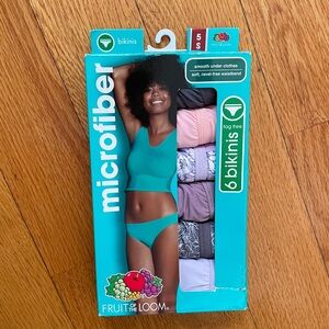 Fruit of the Loom Teal and White Bikini Set